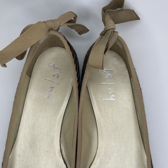 French Sole FS/NY Flats Taupe Black Stripe w/ Bows Style: GALE Womens Sz 11 - Picture 3 of 11